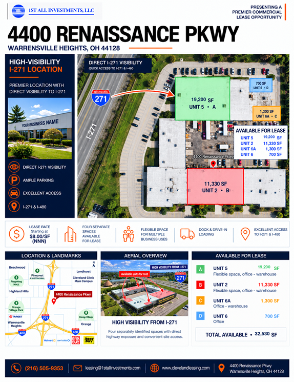4400 Renaissance Pkwy, Suite #5, Warrensville Heights, Oh 44128